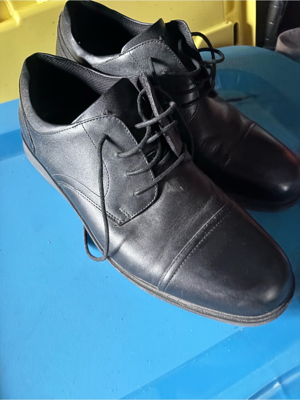 Neiman Marcus Black Leather Derby Dress Shoes